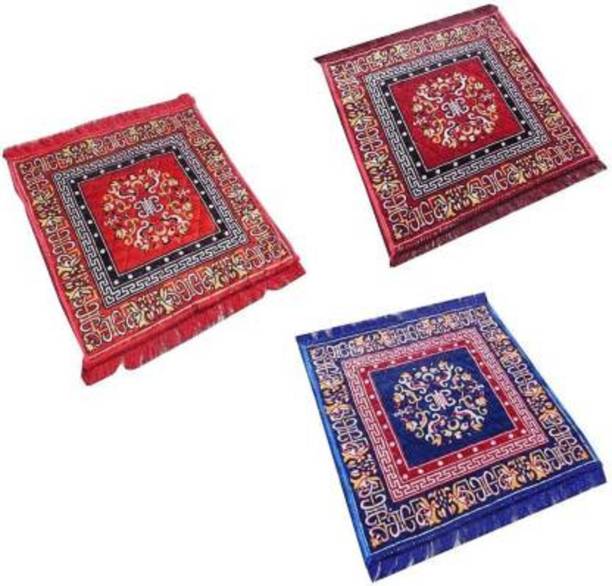 TerryFox Red, Brown, Blue Velvet Carpet