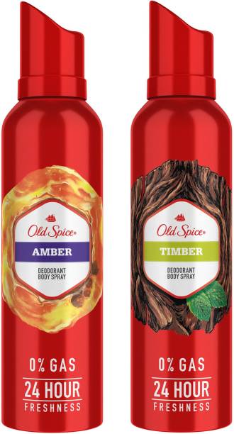 OLD SPICE Amber and Timber No Gas Perfume Body Spray  -  For Men