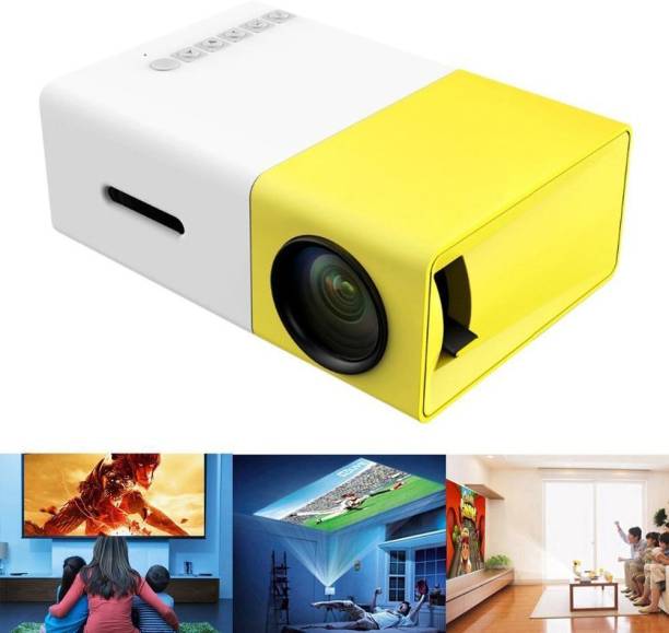 Voltegic ® YG300 Portable Mini Pico Full Color LED LCD Projector 400 lm LCD Corded Portable Projector