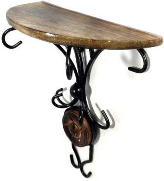 Umar Enterprises Wooden, Iron Wall Shelf