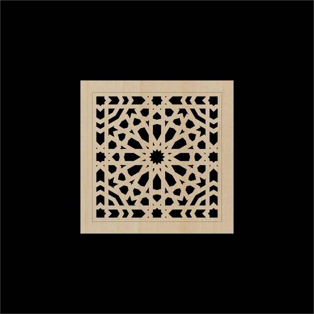 Haoser Corved Panel Geometric Wooden Panel, MDF Jali for Wall Decoration for Your Amazing Home ( Length-30cm, Width-30cm, Thickness-0.3cm )