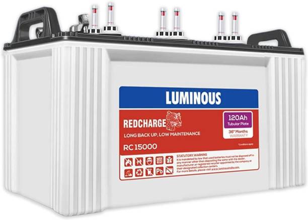 LUMINOUS Red Charge RC15000 inverter battery 120ah Tubular Flat Plate Inverter Battery