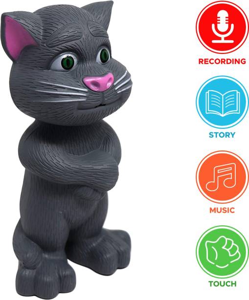 Miss & Chief Impressions Intelligent Talking Tom Cat, Speaking Robot Cat Repeats What You Say, Touch Recording Rhymes and Songs, Musical Cat Toy for Kids.