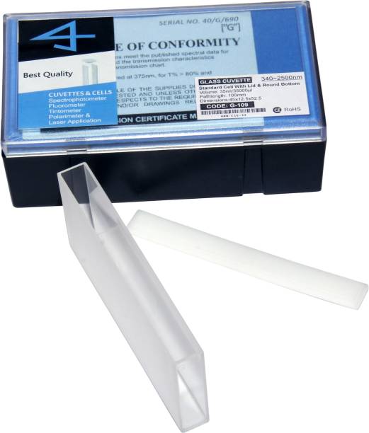sky technology india AC-SP 100 P Glass Cuvette volume 35 ml/ pathlenght 100mm set of 1 pair Spectrophotometer