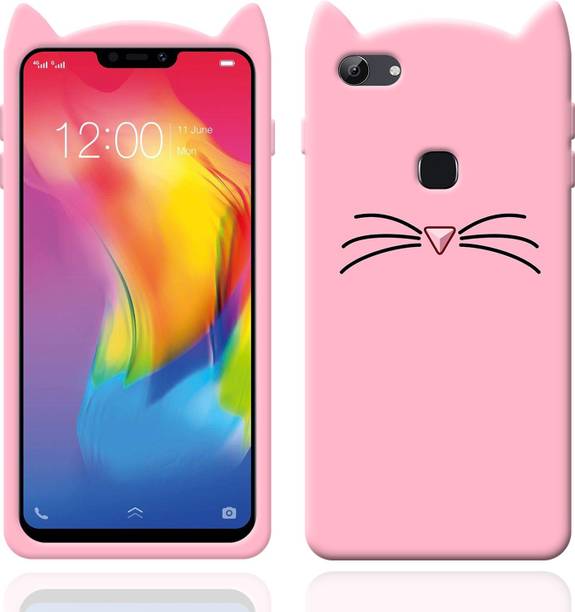 JASSSTORE Back Cover for Vivo Y81 Mustache Meow Beard Soft Silicone|Flexible Cute 3D Cartoon Cat Ear Kitty