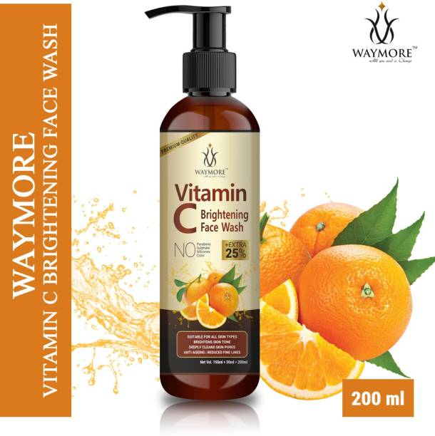 WAYMORE Vitamin C Brightening  200 ml For Skin Whitening, Pigmentation, Glowing, Acne Scars, ,for all skin types Face Wash