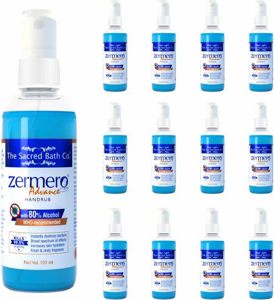 zermero Advance WHO Recommended 80% Alcohol  Spray - 12 X 100 ml - 12 units Sanitizer Spray Bottle