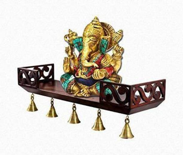 KHANSHOPEE Wall shelf Home temple bell shelf temple home mandir pooja ghar MDF MDF (Medium Density Fiber) Wall Shelf