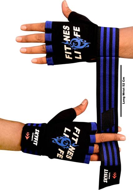 स्काईफिट Super Strong Wrist Support Gym Sports Gloves जिम और फिटनेस दस्ताने