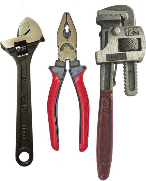 12inch Pipe Wrench 8inch Plier and 8inch Adjustable Wrench Pipe Wrench