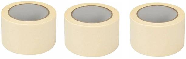 True-Ally 96mm x 20 meters Masking Tape 4 inch / 96mm x 20 meters of Multi-Use, Easy Tear Tape Great for Carpenter Labeling, Painting, Packing and More- Pack of 3 (Manual)