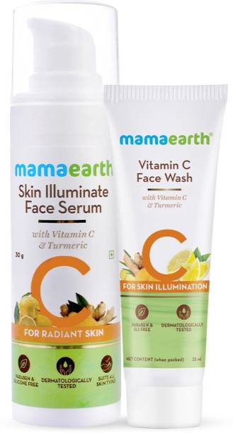 MamaEarth Vitamin C Radiance Combo Vitamin C Face Wash (25 ml) + Skin Illuminate Face Serum (30 ml)