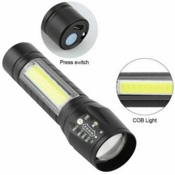 GALLAXY HASRU Mini Waterproof Portable LED COB Flashlight USB Rechargeable 200 hrs Torch Emergency Light