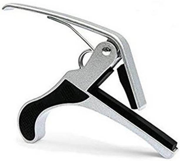 BAPC One Handed Trigger Guitar Metal Capo Quick Change For Ukulele, Electric And Acoustic Guitars, Color Silver Clutch Guitar Capo