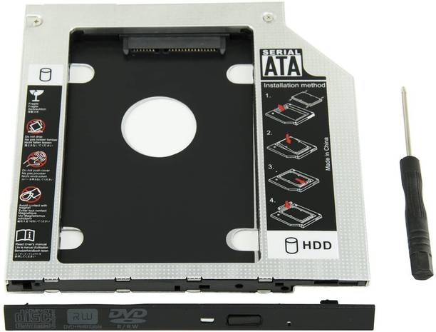 microware Universal 9.5mm SATA to SATA 2nd SSD HDD Hard Drive Caddy Adapter Tray Enclosures for DELL HP Lenovo ThinkPad ACER Gateway ASUS Sony Samsung MSI Laptop 2.5 inch Internal Hard 9.5MM Drive Enclosure/HDD CADDY