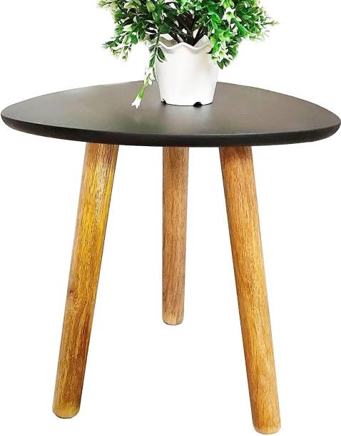 GLORIEUX ART Triangle End, Coffee Table Modern Minimalist Side Table for Living Room, Balcony and for Tea and Coffee Serve (Black) Solid Wood End Table