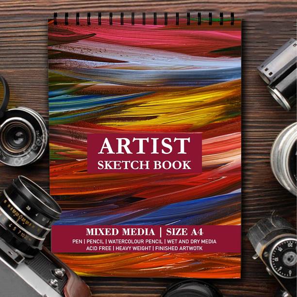 BPDESIGNSOLUTION Aleeza Color Pattern Sketch Book for Arts and Drawing 100 Pages 140 GSM Size A4 Sketch Pad (50 Sheets) Sketch Pad