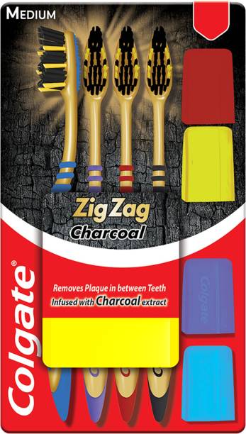 Colgate ZigZag Charcoal Medium Toothbrush
