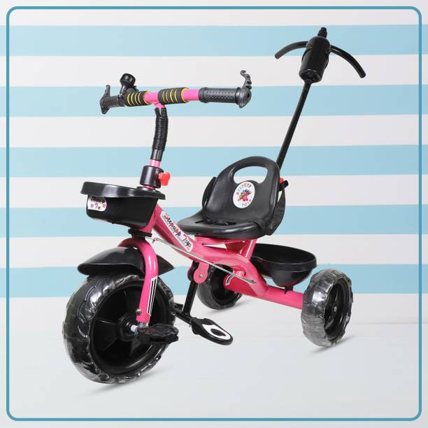 Stepupp S G PINK HANDLE BACK AND FRONT BASKET FOR TODDLERS-09 Tricycle