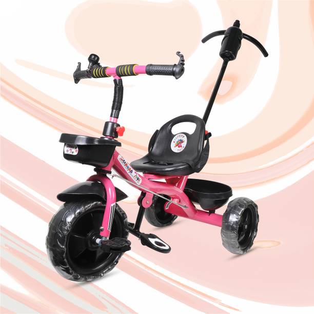 Kayoksh KY PINK HANDLE FRONT AND BACK BASKET FOR KIDS AND CHILDREN-13 Tricycle