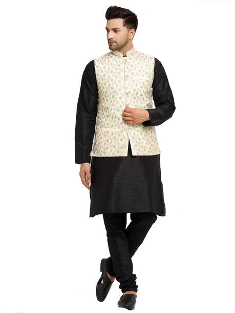 kraft india Men Kurta Churidar Ethnic Jacket Set