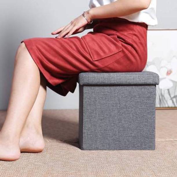 MFORALL Foldable Storage Bins Box-214 Cube Shape Sitting Stool with Storage Box Living Foldable Storage Bins Multipurpose Clothes, Books and Toys Organizer with Cushion Seat Lid Stool Stool (Multicolor, DIY(Do-It-Yourself)) Stool
