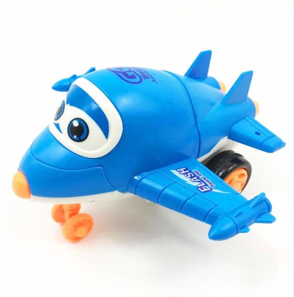 BabyBliss Education Unbreakable Attractive Bright Color Mini Racing converting Plane to Robot Friction Toy Pack of 2 Pcs