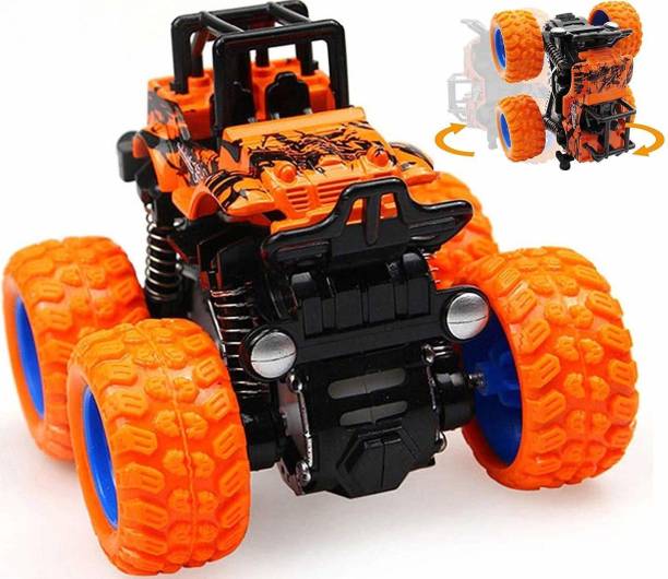 Chigy Wooh Friction Powered Mini Monster Cars for Kids With Big Rubber Tires 360 Degree 4WD