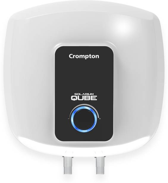 Crompton 10 L Storage Water Geyser (Solarium Qube, White, Black)