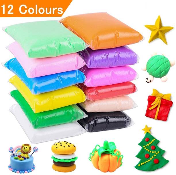 Do Pal Bouncing Clay Slime Putty Ultra Soft with molds inside Set of 12 Pcs Multicolor Multicolor Putty Toy