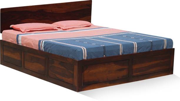 rf royal finish Alfriko King Size(72"x78") With Storage,12-Month Warranty,Natural Colour Solid Wood King Box Bed