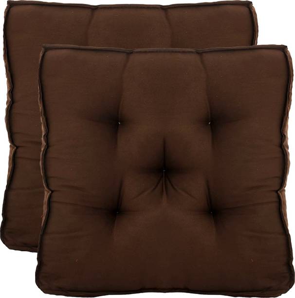 Ankit International Cotton Solid Chair Pad Pack of 2
