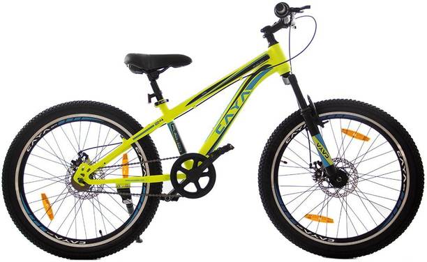 CAYA Fueled 24" Matte Floro Green Dual Disc, Double Wall Alloy Rims, Front Shocker 24 T BMX Cycle