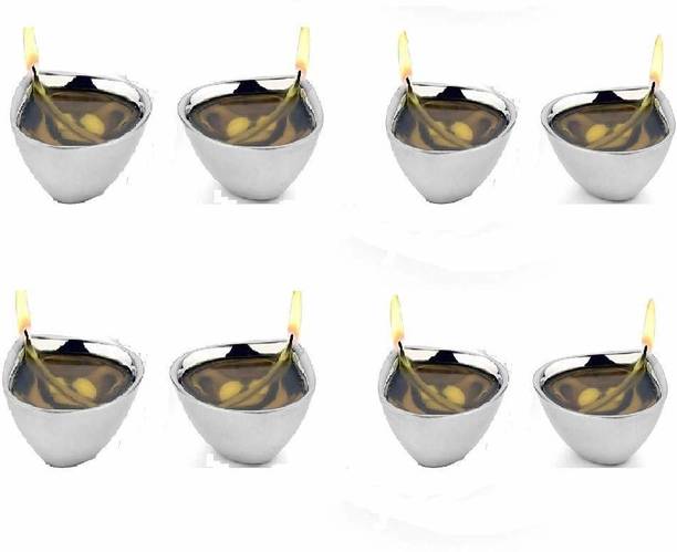 finality Stainless Steel (Pack of 8) Table Diya Set