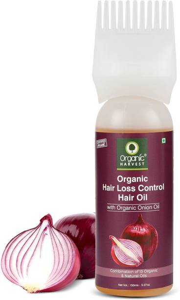 Organic Harvest Hair Loss Control Hair Oil, Infused with Organic Onion Oil and a Combination of 13 Organic Natural Oils, Reduces Hair Breakage and Prevents Thinning Hair Oil