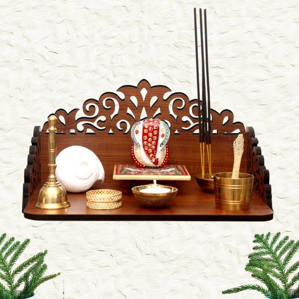 CSEL New Mini Home Temple Mandir Wooden Wall Shelf