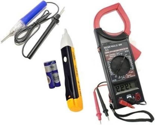 Vikas AC/DC Digital Clamp Multimeter DT266 Electronic Volt AMP Resistance Tester Clamp Meter Data Hold AC 750V DC 1000V With Bag Digital Multimeter With 1pc AC Voltage Tester Volt Test Pen Detector Sensor 90~1000V Non-Contact Digital Voltage Tester and 1pc Continuity tester (Pack Of 3pc) Digital Multimeter