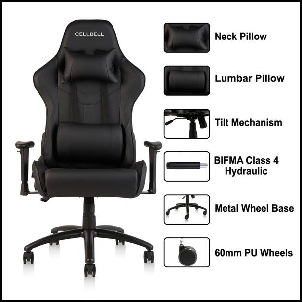 CELLBELL GC02 Transformer Series Gaming Chair / Racing Style Ergonomic High Back Chair with Removable Neck Rest and Adjustable Back Cushion / लेदरेट ऑफिस आर्म चेयर