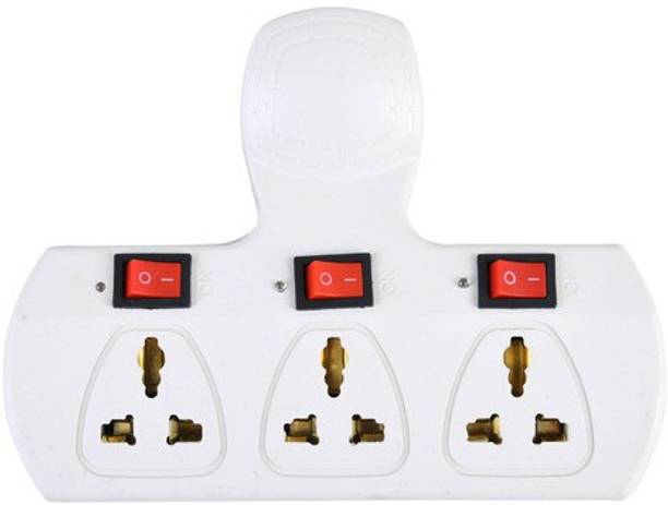 ACUTAS 3 Universal Socket Extension Cord With power OFF/ON Switch 3 Socket Extension Boards 3  Socket Extension Boards