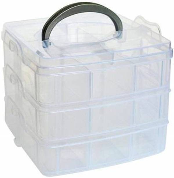 Lucifer 3 layer 18 grids storage plastic boxes medicine jewellery bead storage box container organiser case craft boxes random colour multicolor vanity box desktop storage box detachable plastic make up organizer transparent clear case sewing button earring hair accessories jewelry make up vanity box Vanity Box