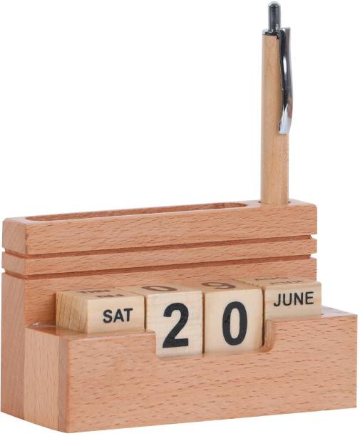 Shivom Crafts Wooden Calendar Multi Color SCCAL Never Ending Table Calendar
