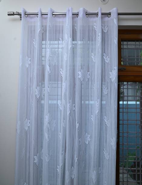 inside style home furnishing 274.32 cm (9 ft) Polyester Semi Transparent Long Door Curtain (Pack Of 2)