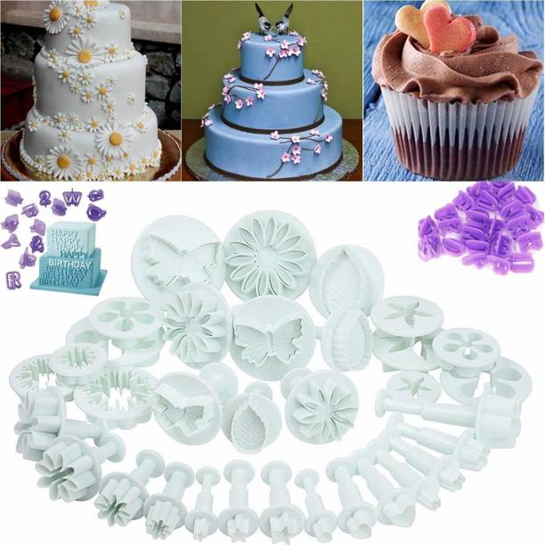 SYGA New 73Pcs/Set Fondant Cake Cutters Decorating Tools Plunger Candy Sugarcraft Flower Modelling Cutter Mold Bakeware Tools Cookie Cutter