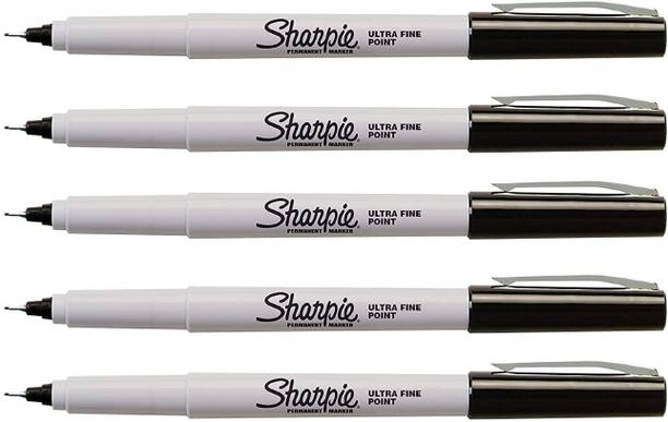 Sharpie Permanent Markers, Ultra Fin Point Black 5PK