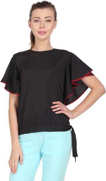 QNT FASHION Casual Solid Women Black Top