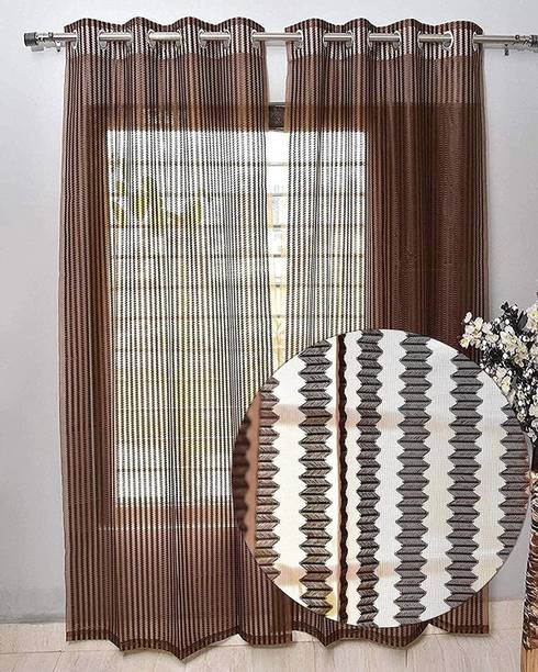 goycors 213 cm (7 ft) Polyester Transparent Door Curtain (Pack Of 2)