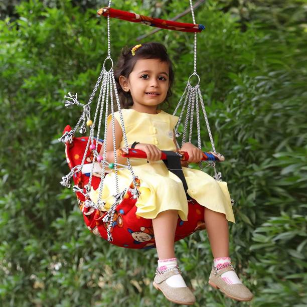 Gayatri Enterprise Cotton Baby Swing Jhula for 1-3 Year Old Baby with Safety Belt Suitable for Home Swings