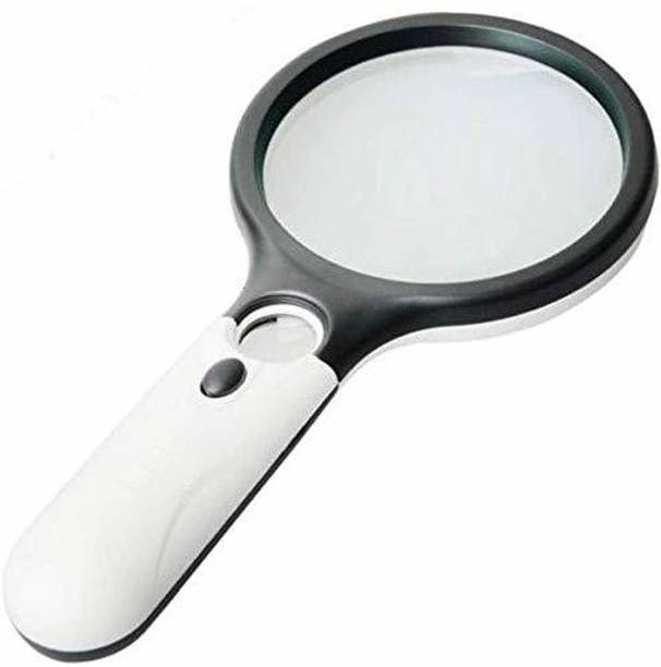 TNEMEC 3X & 45X Zoom Magnifying Glass with 3 Led Light for Book, Newspaper Reading 3x $ 45x Magnifying Glass