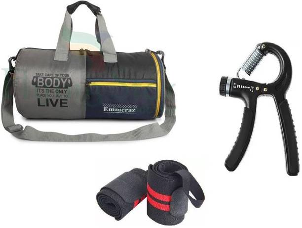 EMMKITZ kit shoes compartment gym bag with hand gripper and wrist band Hand Grip/Fitness Grip