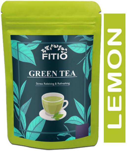 FITIO Green Tea for Weight Loss | 100% Natural Green Loose Leaf Tea | Lemon Flavor Green Tea Pouch Ultra (T848) Green Tea Pouch